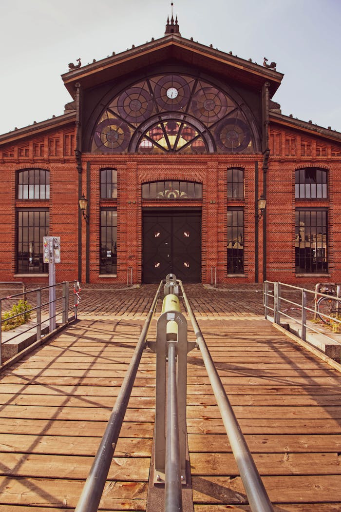 Facade of the Fish Auction Hall, Altona, Hamburg, Germany